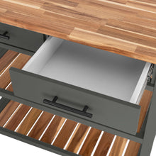 Seville Kitchen Cart with Acacia Shelves