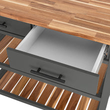 Seville Kitchen Cart with Acacia Shelves