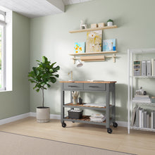 Seville Kitchen Cart with Acacia Shelves