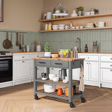 Seville Kitchen Cart with Acacia Shelves