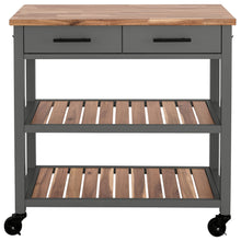 Seville Kitchen Cart with Acacia Shelves