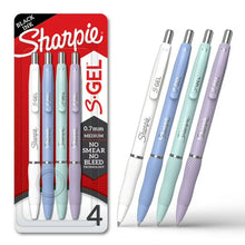 Sharpie S-Gel Pens, Medium Point (0.7mm), Black Ink, Assorted Fashion Barrel Colors, 4 Count