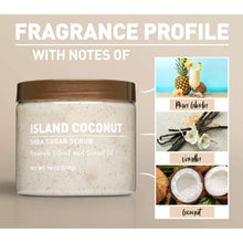(3 pack)  Shea Sugar Scrub, Island Coconut Scent, 18 oz