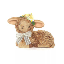 Sheep With Wood Rose Accents Set of 2