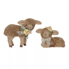 SheepWithWoodRoseAccentsSetof2 - USA Mega Market