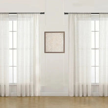 Sheer Linen Blend Curtains, Set of 4 Panels