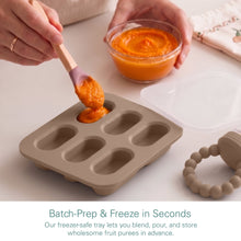 Silicone Baby Fruit Feeders with Freezer Tray for Batch Prep, Set of 2 Safe & Convenient, Includes Extra Pouches & Travel Lids, Dishwasher Safe, Tan