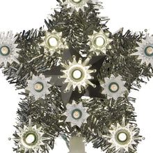 Silver Tinsel Star LED Christmas Tree Topper, 6", by Holiday Time