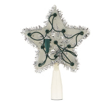 Silver Tinsel Star LED Christmas Tree Topper, 6", by Holiday Time