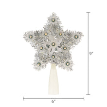 Silver Tinsel Star LED Christmas Tree Topper, 6", by Holiday Time