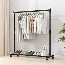 SimpleFreestandingRollingGarmentRackwithWheels_Black_forBedroom_Laundry_LivingRoom1 - USA Mega Market