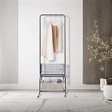 SimpleFreestandingRollingGarmentRackwithWheels_Black_forBedroom_Laundry_LivingRoom2 - USA Mega Market