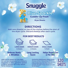 SnuggleFabricSoftenerDryerSheets_BlueSparkle_320ct.4 - USA Mega Market
