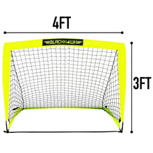Franklin Sports Blackhawk Soccer Goal - Pop up - Indoor + Outdoor - Adult + Kids - 4' x 3' - Yellow