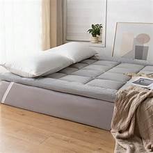 Soft Breathable Mattress Pad with Pillow Covers, Gray, for Bedroom, Guest Room, Dorm, Hotel (180 * 200cm)