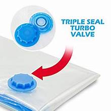 Spacesaver Premium Vacuum Storage Bags, Double-Zip Seal, Triple-Seal Turbo Valve, 80% More Storage, Includes Hand Pump, Roll-Up Design, Pack of 6 in 3 Different Sizes.(49*60cm) (70*100) (60*80cm)