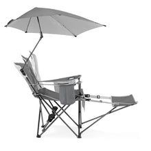 Sport-Brella Grey Camping Chair, with Clamp-On Sun Shade