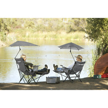 Sport-Brella Grey Camping Chair, with Clamp-On Sun Shade