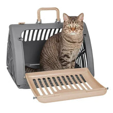 Sport-Pet-Designs-Foldable-Plastic-Travel-Cat-Carrier-for-Pets-25-lb-Limit-Gray - USA Mega Market