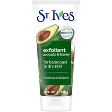 (4 pack) St. Ives Avocado & Honey Face Scrub, Moderate Exfoliating Face Wash with Natural Exfoliants, 6oz