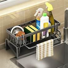StainlessSteelKitchenSinkCaddy_SpongeHolderwithDrainTray_BrushHolder_SoapDispenserOrganizer1 - USA Mega Market