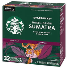 Starbucks Coffee K-Cup Pods, Sumatra Single-Origin Coffee, Dark Roast Ground Coffee, Keurig Genuine K-Cup Pods, 32 Count (Pack of 4)