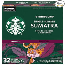 Starbucks Coffee K-Cup Pods, Sumatra Single-Origin Coffee, Dark Roast Ground Coffee, Keurig Genuine K-Cup Pods, 32 Count (Pack of 4)