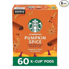 Starbucks K-Cup Coffee Pods, Pumpkin Spice Naturally Flavored Coffee for Keurig Brewers, 100% Arabica, Limited Edition, 6 Boxes (60 Pods Total)