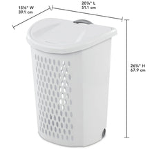 Sterilite Ultra™ Wheeled Hamper, Plastic Laundry Hamper with Handle and Wheels for Easy Transport, White