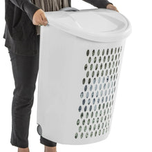 Sterilite Ultra™ Wheeled Hamper, Plastic Laundry Hamper with Handle and Wheels for Easy Transport, White