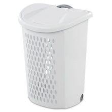 Sterilite Ultra™ Wheeled Hamper, Plastic Laundry Hamper with Handle and Wheels for Easy Transport, White