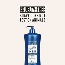 Suave Men Deep Cleansing 3-in-1 Shampoo, Conditioner & Body Wash with Charcoal, 28 FL OZ (PACK OF 6 )
