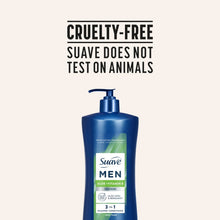 Suave Men Soothing 3-in-1 Shampoo, Conditioner & Body Wash, Aloe & Vitamin B, 28 FL OZ (PACK OF 3 )