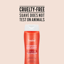 Suave Strawberry Delight Exfoliating Body Wash & Scrub with Glycerin & Vitamin E, Sulfate-Free Hydrating Cleanser for Soft, Smooth Skin, 18 fl oz (pack 4 )