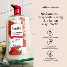 Suave Strawberry Delight Uplifting Body Wash, with Glycerin & Vitamin E, 30 FL OZ Pump