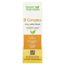 SuperNutrition_BComplexFullSpectrumwithVitaminB12_PantothenicAcid_Biotin_andNiacin_RaspberryLemon_2floz_59ml - USA Mega Market