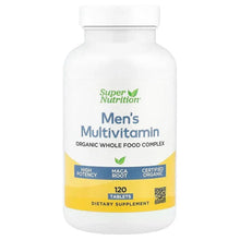 Super Nutrition, Organic Whole Food Men's Multivitamin with Organic Amla Extra, Organic Sunflower Extract, Organic Moringa Extract, and Organic Shiitake Extract, 120 Tablets