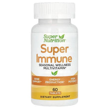 Super Nutrition, Super Immune, Immune-Strengthening Multivitamin with Glutathione, High-Potency Vitamins, Minerals and Herbs, 60 Tablets
