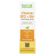 SuperNutrition_VitaminB12asCyanocobalaminwithVitaminB6andFolicAcid_RaspberryLemon_1floz_30ml - USA Mega Market