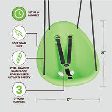 Swurfer Kiwi Baby - Toddler Swing with Foam-Lined Shell, Indoor and Outdoor Toy, Ages 6 Months+