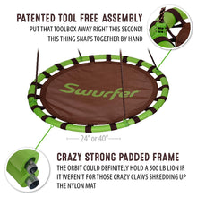 Swurfer Orbit 24" Tree Swing, Cool Feel Mesh Padded Saucer Swing Holds Up To 500 lbs