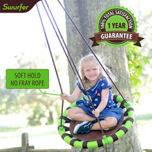 Swurfer Orbit 24" Tree Swing, Cool Feel Mesh Padded Saucer Swing Holds Up To 500 lbs