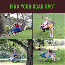 Swurfer Orbit 40" Tree Swing, Cool Feel Mesh Padded Saucer Swing Holds Up To 500 lbs