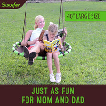 Swurfer Orbit 40" Tree Swing, Cool Feel Mesh Padded Saucer Swing Holds Up To 500 lbs