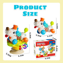 Sytle-Carry Baby Toy, 2-in-1 Suction Cup High Chair Toy, Rattle and Teething Toys for Baby Infant 6 12 Months, Puppy