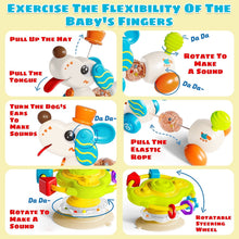 Sytle-Carry Baby Toy, 2-in-1 Suction Cup High Chair Toy, Rattle and Teething Toys for Baby Infant 6 12 Months, Puppy