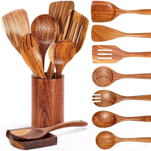 TEAFIRST-9-Pcs-Wooden-Utensils-for-Cooking-Wooden-Utensils-for-Kitchen-Heat-Resistant-Non-Stick-_1965_1 - USA Mega Market