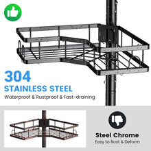 TINANAShowerCaddywithTensionPole4TierAdjustableL-shapedCornerShowerOrganizerforBathEssentials_43.5to120Inch_Black2 - USA Mega Market