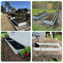 TRAMULL 2 Pack 8x3x1ft Metal Galvanized Raised Garden Bed for Vegetables Flowers Ground Planter Box (Gray)