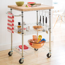 Carrito de cocina TRINITY EcoStorage con tapa de bambú